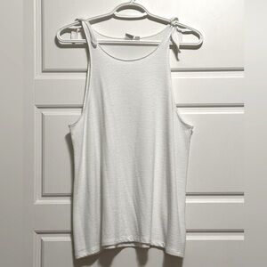 GAP White Shoulder-tie Sleeveless Top, Size Medium